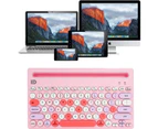 Wireless Keyboard Multi-Device, Bluetooth and 2.4G Dual Mode, Switch To 3 Devices for Cellphone, Tablet, PC, Smart TV, IOS Android Windows, Pink