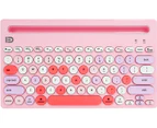 Wireless Keyboard Multi-Device, Bluetooth and 2.4G Dual Mode, Switch To 3 Devices for Cellphone, Tablet, PC, Smart TV, IOS Android Windows, Pink