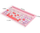 Wireless Keyboard Multi-Device, Bluetooth and 2.4G Dual Mode, Switch To 3 Devices for Cellphone, Tablet, PC, Smart TV, IOS Android Windows, Pink