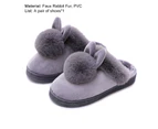 1 Pair Candy Color Anti-skid Cotton Slippers Thick Bottom Women Slip-on Rabbit Ear Flat House Slippers for Daily Life