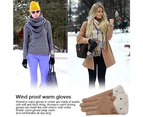 Winter Gloves For Women Cold Weather Touchscreen Texting Gloves - Warm & Thermal Gloves Windproof,Khaki