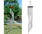 Outdoor Wind Chimes, 90cm Memorial Wind Chimes with Hooks, 18 Aluminum Alloy Tubes Wind Bell with Wood Design-Silver