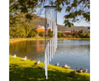 Outdoor Wind Chimes, 90cm Memorial Wind Chimes with Hooks, 18 Aluminum Alloy Tubes Wind Bell with Wood Design-Silver