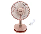 1 Set 500mAh USB Rechargeable 3 Speeds Desk Fan Non-slip Stable Base Easy to Carry Fast Cooling Ultra Quiet Mini Fan for Office - Pink