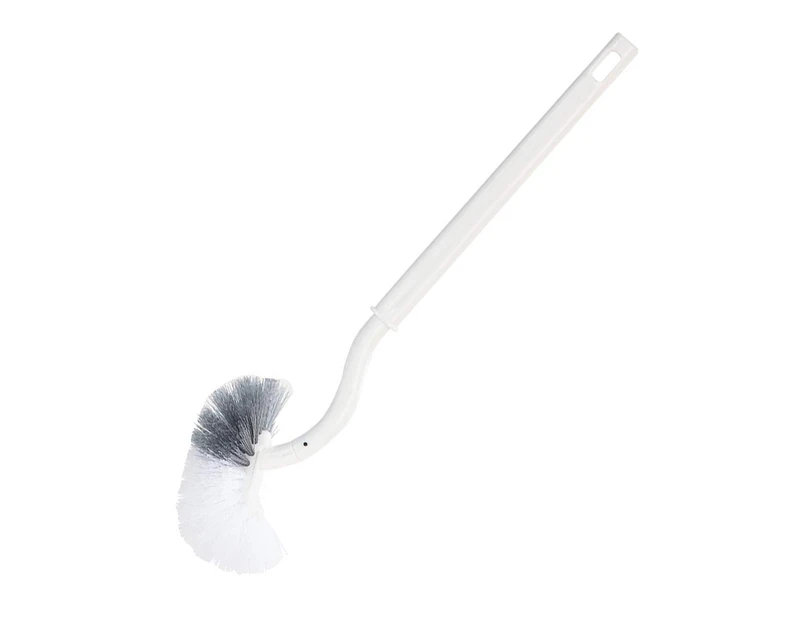 Toilet Bowl Brush, Compact Handle Bathroom Brush, Curved Design Angled Cleaner Scrubber with Strong Bristles for Deep Cleaning -White