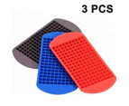 Silicone Mini Ice Cube Trays ,160 Small Ice Cube Molds Easy Release Crushed Ice Cube , BPA Free Flexible Stackable - 3pcs Black/blue/red