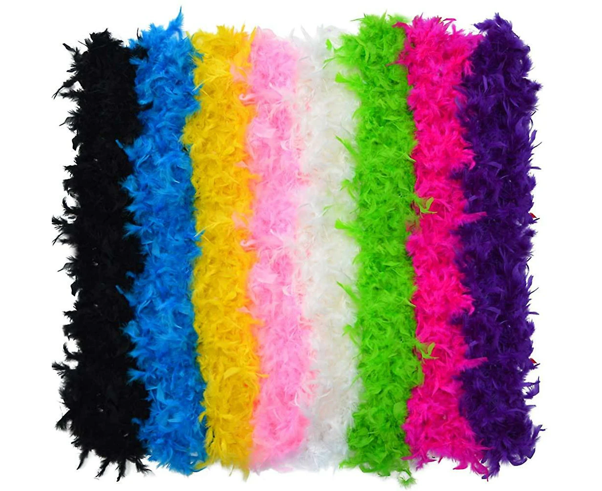 8Pcs Ssorted Colors Feather Boas, Women Girls Dress Up Boa, Mardi Gras Boa Costume Party Accessory