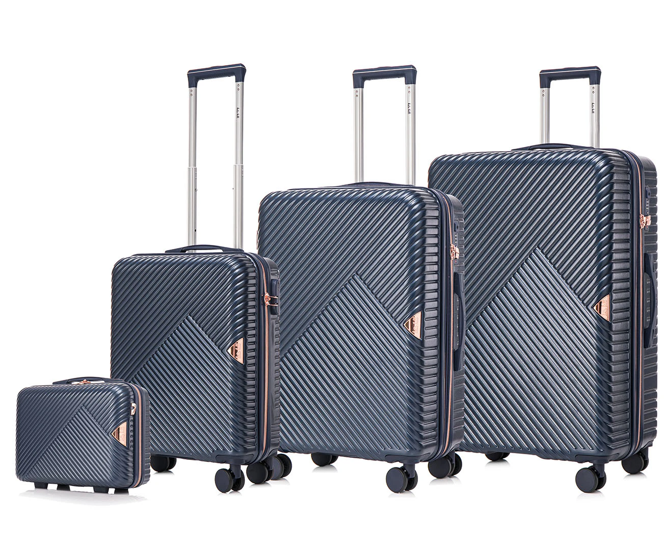 Kate Hill 4-Piece Hardcase Spinner Luggage/Suitcase Set - Navy