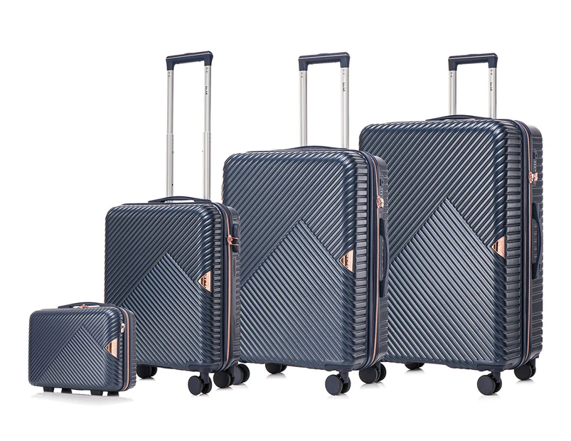 Kate Hill 4-Piece Hardcase Spinner Luggage/Suitcase Set - Navy