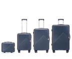 Kate Hill 4-Piece Hardcase Spinner Luggage/Suitcase Set - Navy