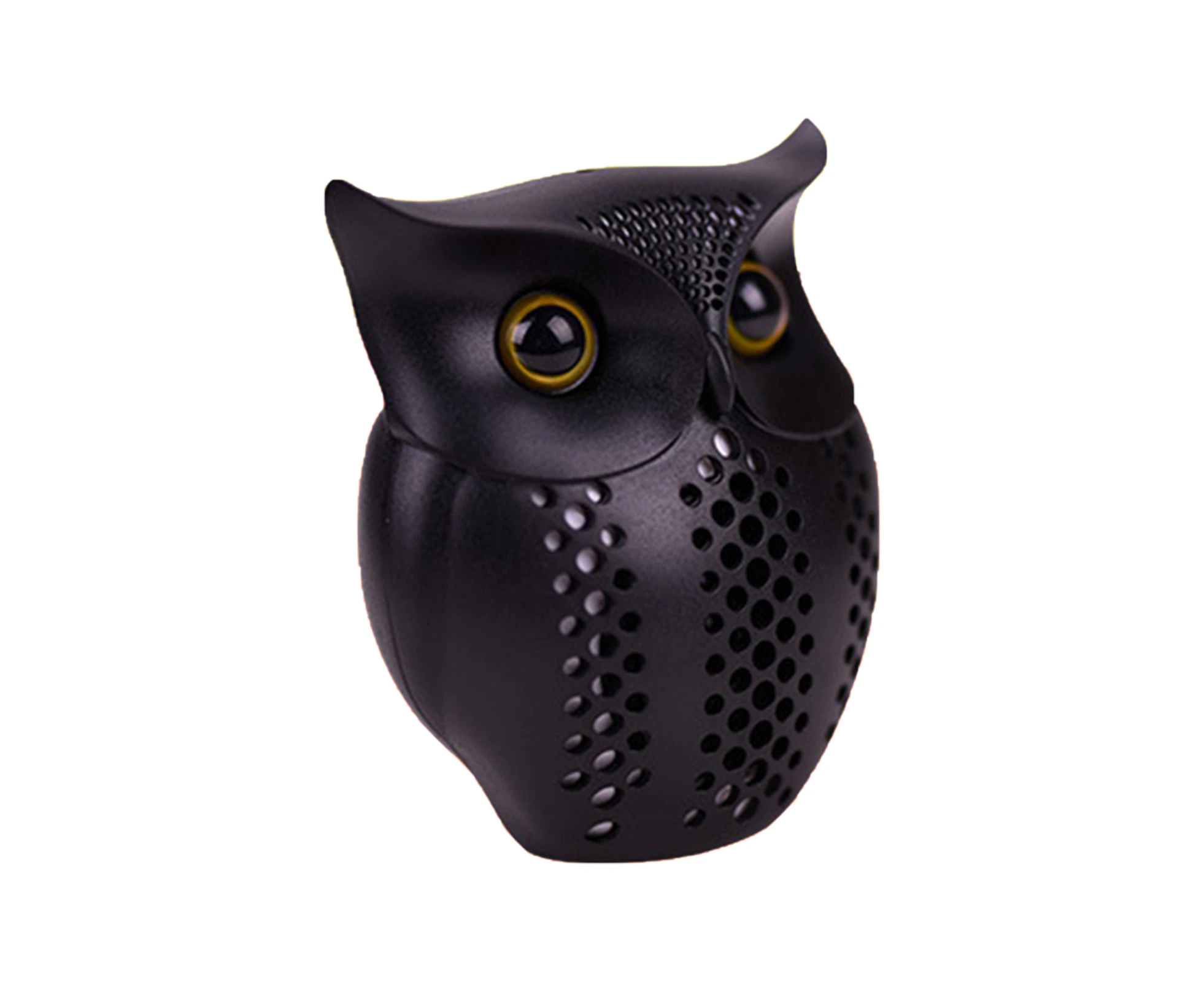 Windyhope Mini Portable Bluetooth-compatible 5.0 Wireless Rechargeable Owl Shape Speaker Music Player-Black