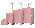 Kate Hill 4-Piece Hardcase Spinner Luggage/Suitcase Set - Dusty Pink