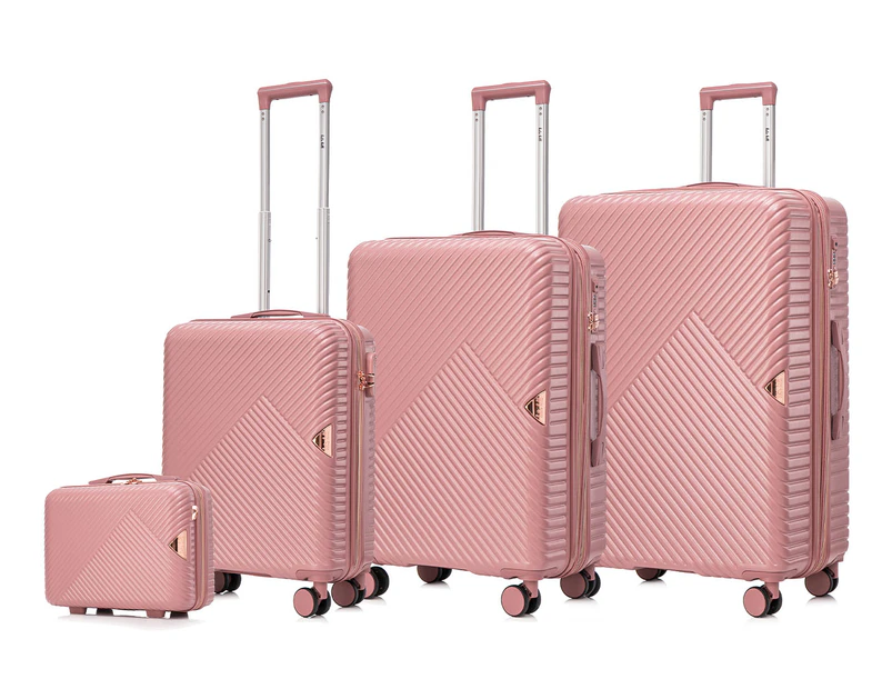 Kate Hill 4-Piece Hardcase Spinner Luggage/Suitcase Set - Dusty Pink