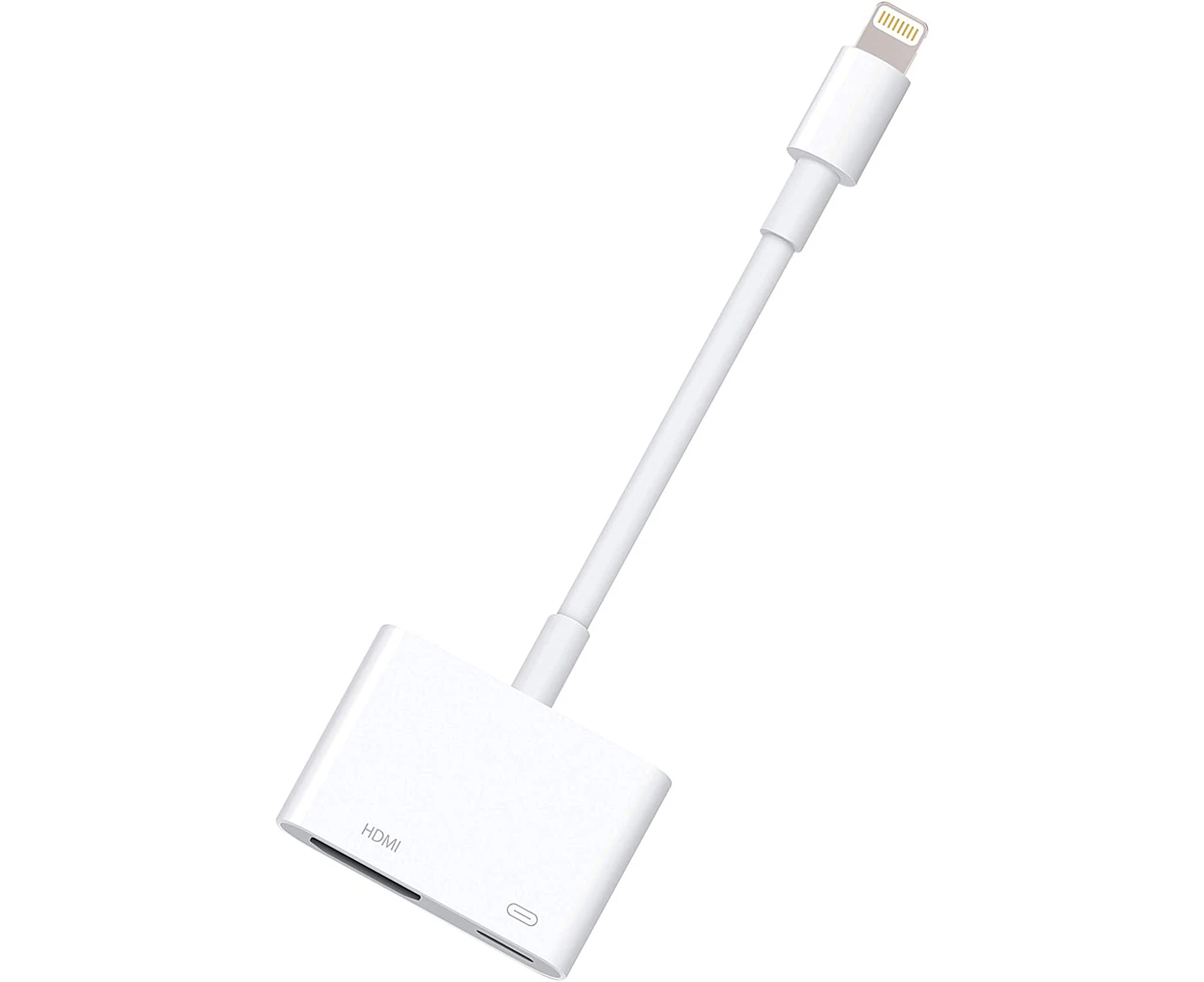 Digital AV Adapter Lightning To HDMI Adapter 1080P with Lightning Charging Port for Select IPhone, IPad and IPod Models and TV Monitor Projector (White)