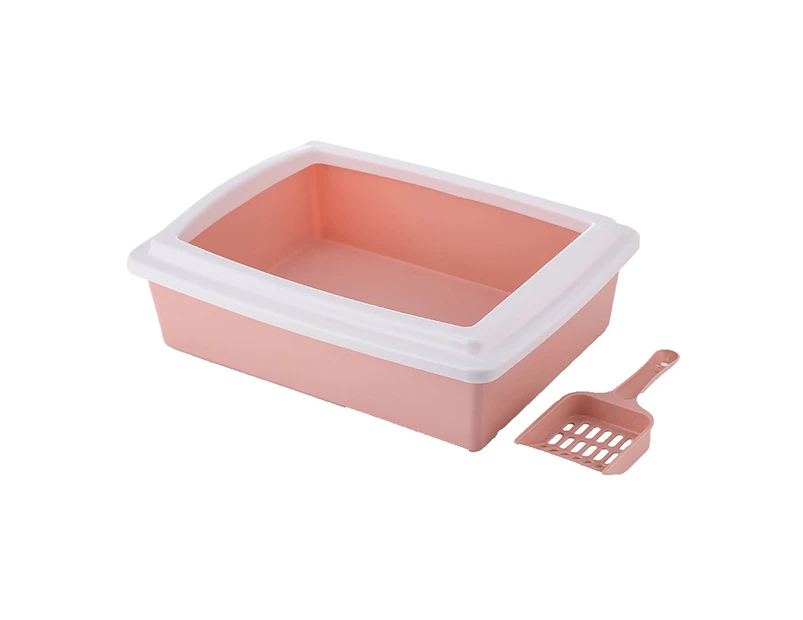 Rectangle Semi-Closed Anti-Splash Pet Cat Litter Box Case Toilet Tray with Scoop 3#