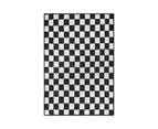 127x152cm Checkered Grid Chessboard Warmer Comfort Reversible Shaggy Cozy Throw Blanket