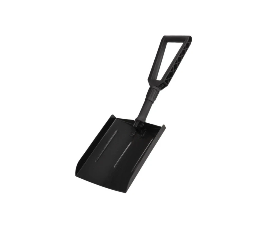 Folding Shovel, Collapsible Outdoor Spade, Portable Emergency Folding Snow Shovel with Aluminum Square Blade, Compact and Light Weight, Suitable -Black