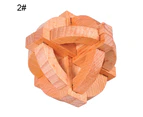 Classic Wooden Puzzle Cube Ball Kongming Luban Lock Brain Teaser Adults Toy 5#