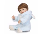 NPK 22inch newborn babies doll full silicone vinyl reborn dolls boy bebe Blue plush clothes Fashion Dolls Brown hair