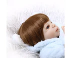 NPK 22inch newborn babies doll full silicone vinyl reborn dolls boy bebe Blue plush clothes Fashion Dolls Brown hair