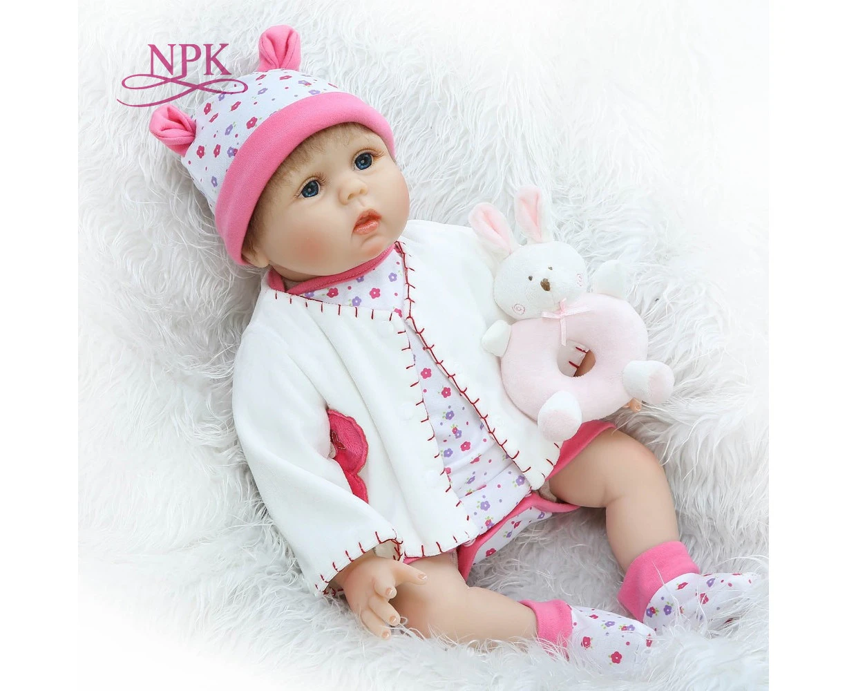 NPK 22'' Silicone Vinyl Reborn Baby Girl Realistic Alive Newborn Babies Doll White Skin Ethnic bebe Toddler For kids Xmas Gifts