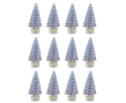 1 Bag Xmas Tree Decoration Realistic Looking Vivid Color Non-Fading Charming Artificial Mini Christmas Tree with Wooden Base for Bedroom-Silver 4.5cm