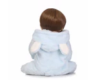 NPK 22inch newborn babies doll full silicone vinyl reborn dolls boy bebe Blue plush clothes Fashion Dolls Brown hair