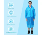 Protective Raincoat Button Poncho Fashion Adult Men And Women Thick Eva Raincoat,C Light Blue