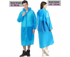 Protective Raincoat Button Poncho Fashion Adult Men And Women Thick Eva Raincoat,C Light Blue