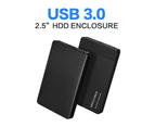 2.5 Inch Hard Drive Case, USB 3.0 External Hard Drive Enclosure Enclosure SATA I II III HDD SSD 9.5mm and 7mm [UASP Support] Tool Free Black