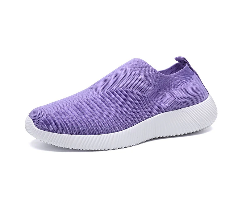 Women Shoes Fabric High Quality Breathable Sneakers - Purple - Purple