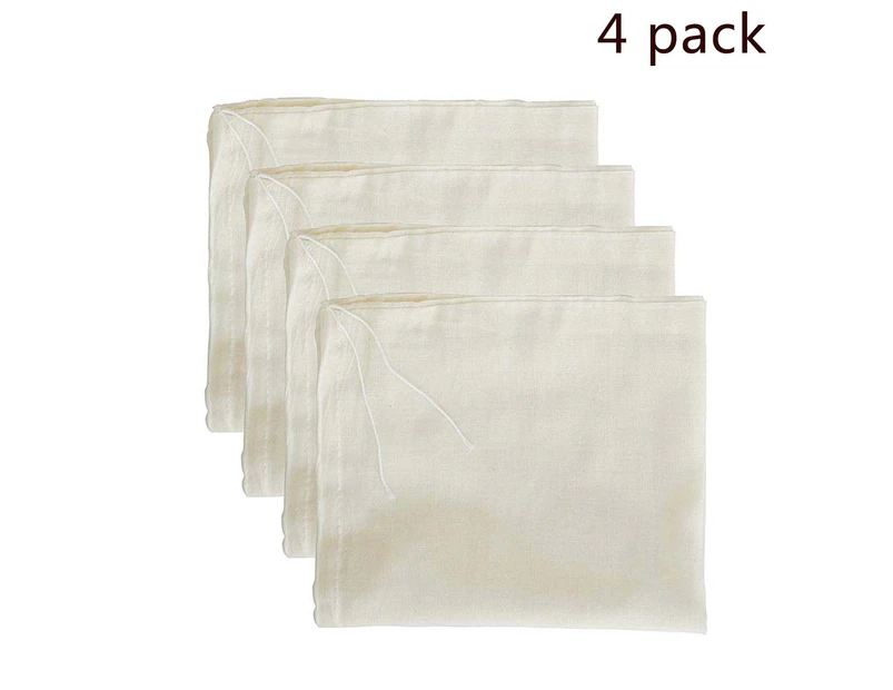 Gauze Bag，4Pcs 25*30Cmgauze Soup Bag Decoction Bag,4Pcs 25*30Cm Cheesecloth Bags,Nut Milk Strainer,Cold Brew Bag,Muslin Cloth Bags