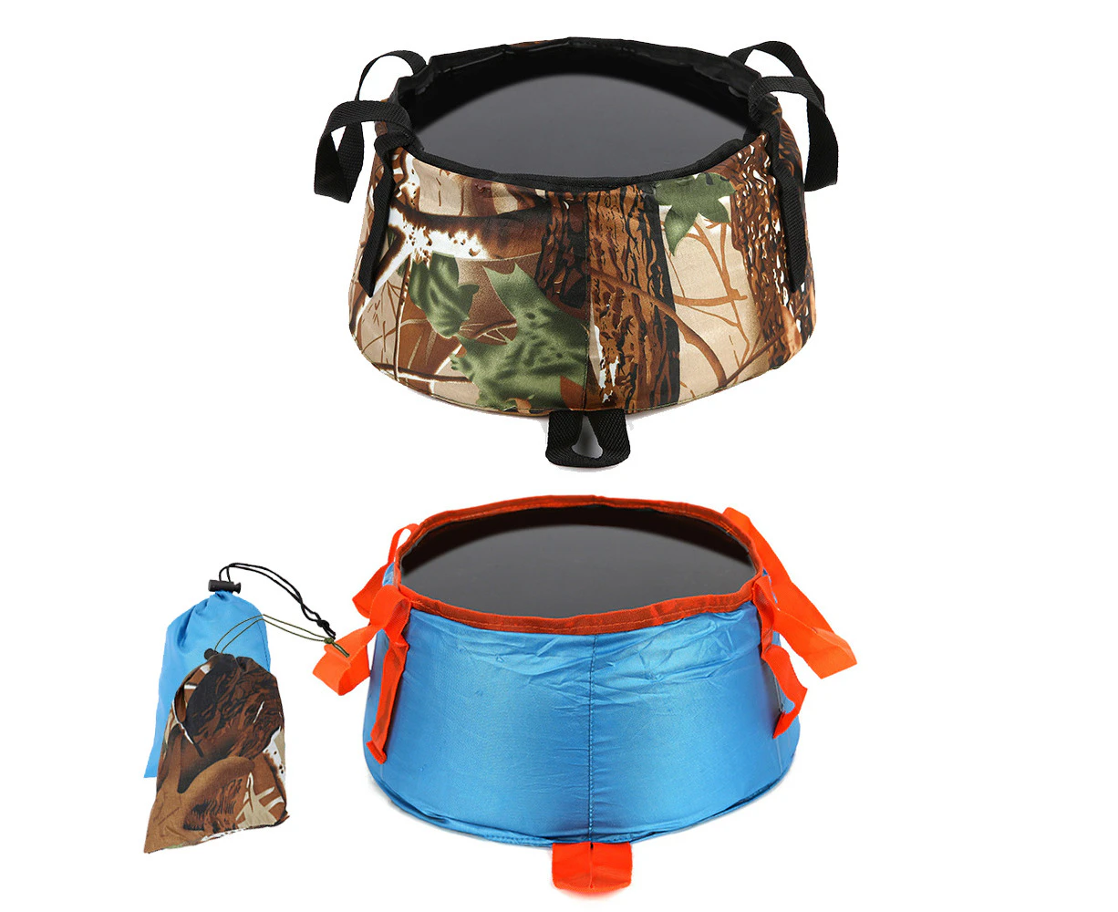 2Pcs Lightweight Portable Travel Outdoor Camping Hiking Washbasin Bucket Sink Folding Camp Picnic Waterproof Vegetables Basin Bucket Footbath Foot Soa