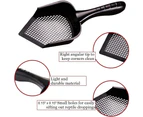 Litter Scoop For Rabbits, Black 12" X 5" X 2" Plastic Shovel, Deep Scatterproof Sides, Pointed Edge For Reaching Corners