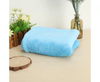 Coral Fleece Blankets Super Soft Shaggy Universal Solid-color Fleece Blankets for Sofa - Blue