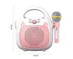Wireless Speaker Multifunctional High Fidelity Early Learning Bluetooth-compatible 5.0 Mini Family Karaoke All-in-one Kids Singing Machine with-Pink