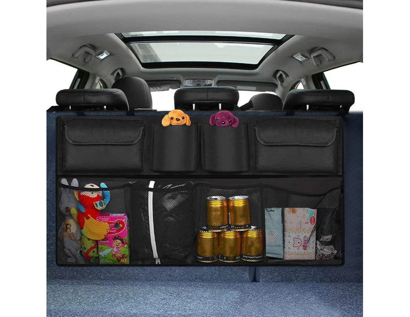 8 Pockets Car Trunk Organizer, Backseat Hanging Organizer With 9 Large Storage Bag-Car Seat Organizer For Suv，Trunk