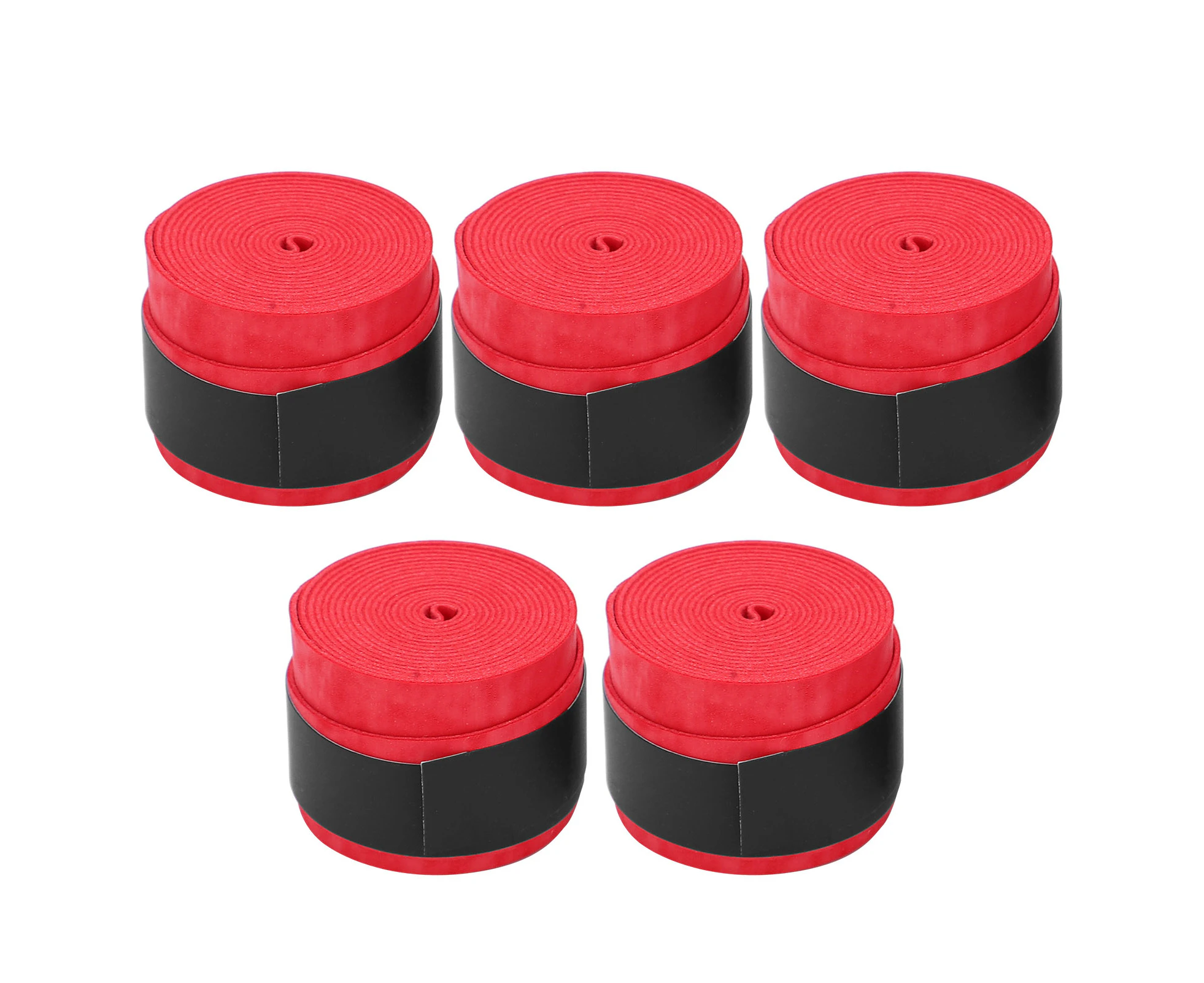 5Pcs Handle Overgrip Nonsticky Breathable Matte Racket Grip Tape For Badminton Table Tennis Rackets( Red )