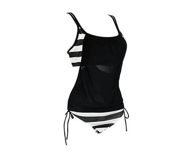 Women Sexy Stripes Two-Piece Tankini Swimsuit Bathing Suit Beach Swimwear