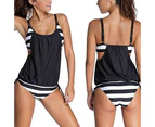 Women Sexy Stripes Two-Piece Tankini Swimsuit Bathing Suit Beach Swimwear