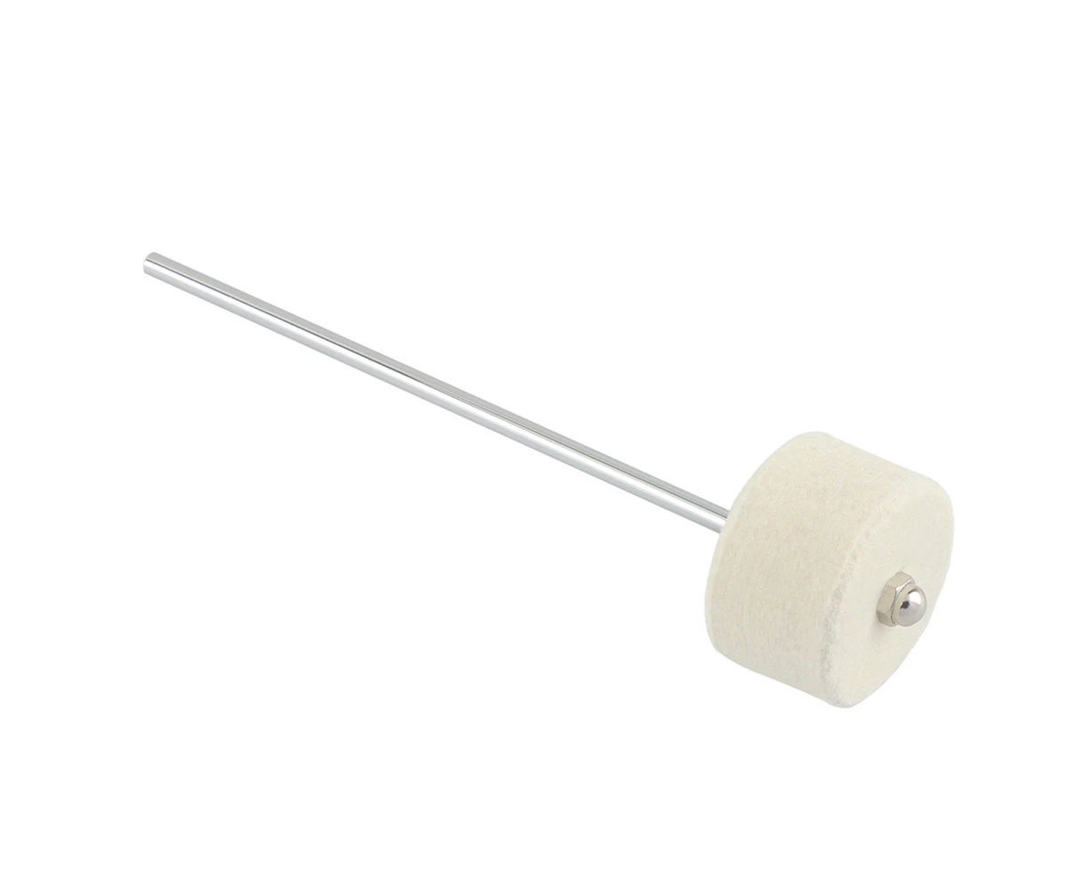 Pedal Beater Hammer Felt Head Jazz Drum Replacement Percussion Instrument Parts - Silver White