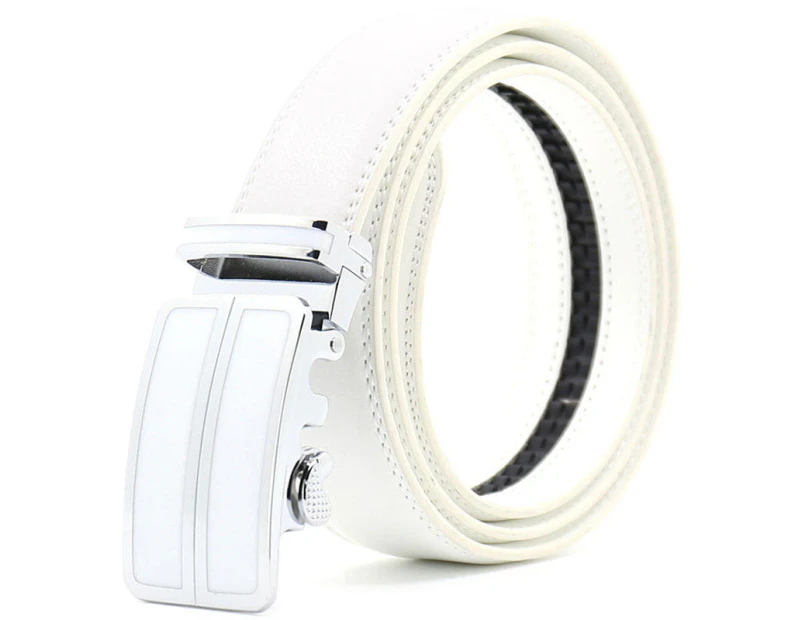 Egomilano Luxury Automatic Buckle Genuine Leather Belts Dress Belt -White - Size 36 - 38