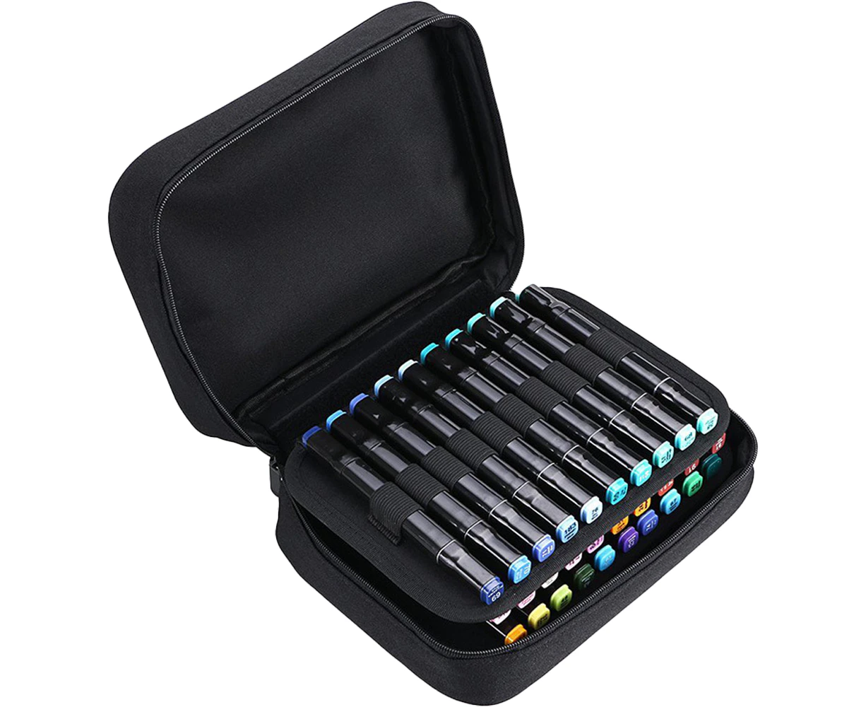 Carrying Case Organizer-Slots Canvas Zippered Markers Storage for Touch Spectrum Noir Paint Markers