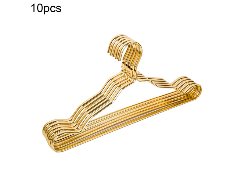 10Pcs/Set More Thicken Clothes Hanger Anti-slid Aluminium Alloy Anti-rust Clothes Hanger Rack for Home-Golden