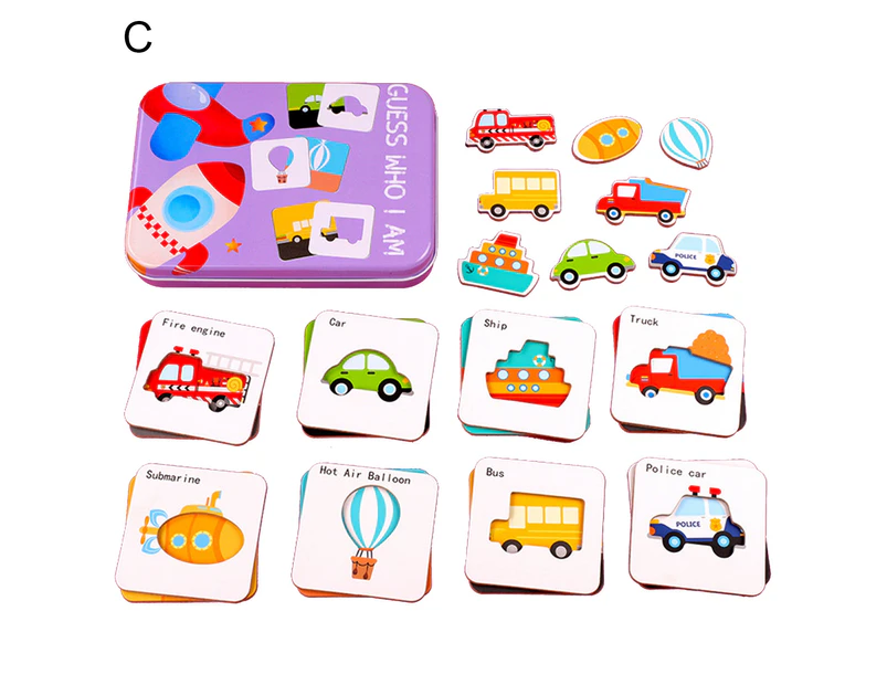 24Pcs/Set Shape Matching Game Bright Color Hand-eye Coordination Wood Vegetables Matching Puzzles Toys for Children 3#