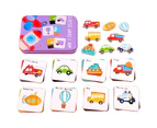 24Pcs/Set Shape Matching Game Bright Color Hand-eye Coordination Wood Vegetables Matching Puzzles Toys for Children 3#