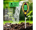 4 In 1 Solid Ph Soil Tester, Light And Ph Tester Acidity, Temperature, Soil Humidifier, Soil Moisture Tester Sensor For Plants, Garden Farm, Lawn, Indoor A