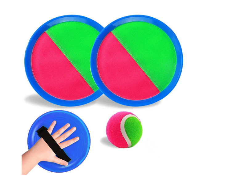 Toss Ball Sport Game Tennis Toy Ball Toss and Catch Sports Ball Suitable Game for Kids & Adults, -adhesive racket set - blue