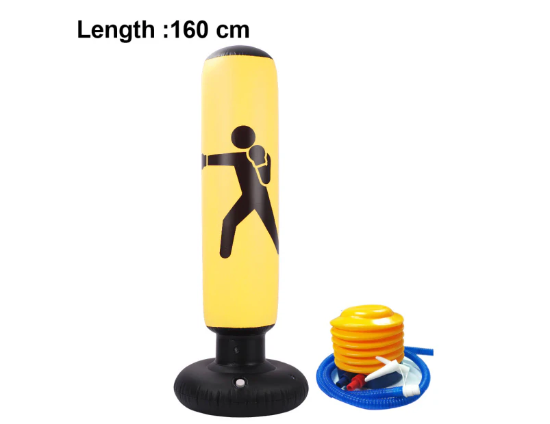 Kids Inflatable Punching Bag, Rebound Boxing Bag, Gym Punching Bag, Column Dumbbell Sandbag - Yellow