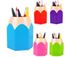 5Pcs plastic pen holder Pencil Holders Stationery Desk Organizer,Can Place Pencil and Pen Makeup Brush for School Office Supplies